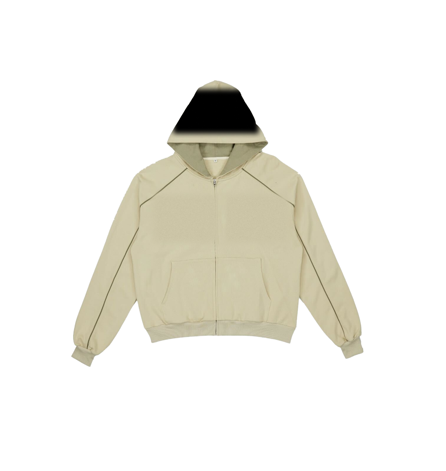 Blast Unit zip hoodie in bone, front